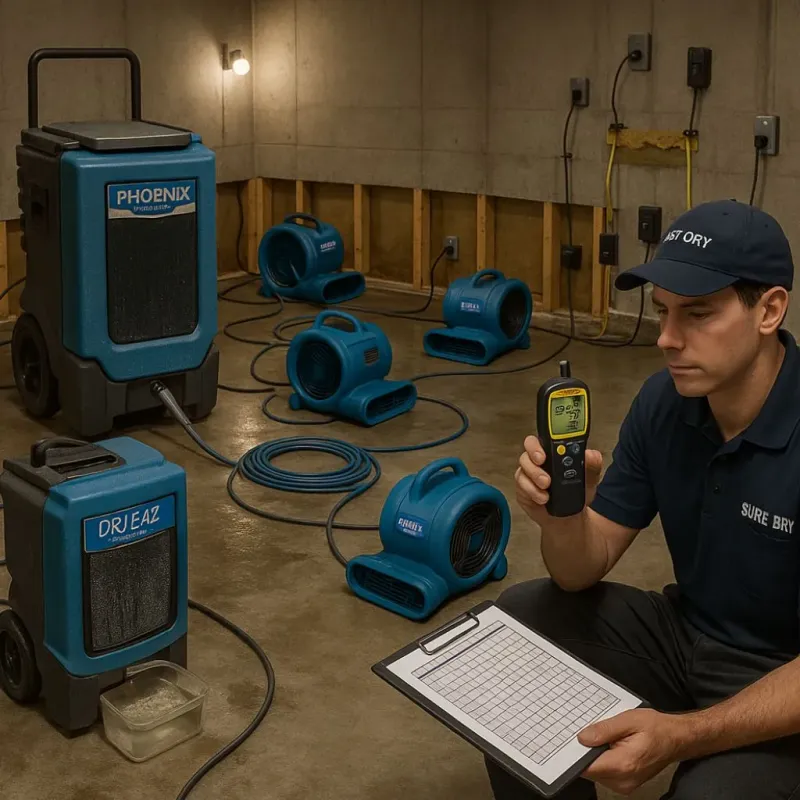 Structural Drying and Dehumidification process in Red Bluff, CA